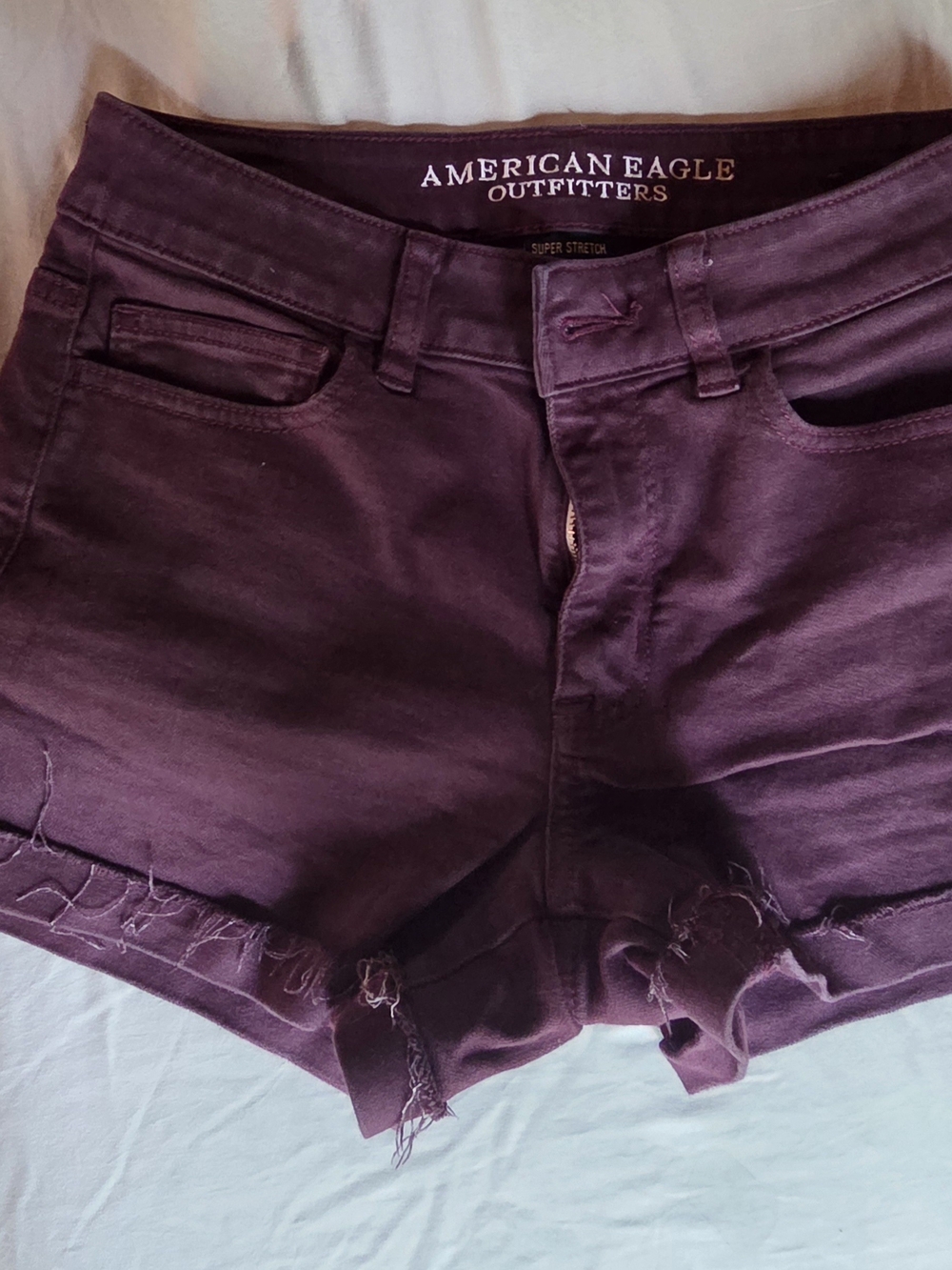 American Eagle Outfitters Plum Distressed Denim Shorts